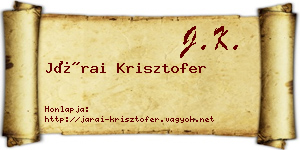 Járai Krisztofer névjegykártya